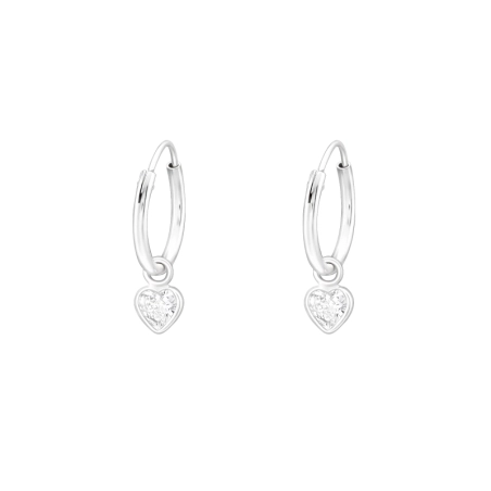 Hängendes Herz Creolen Ohrringe Schmuck | All4silver
