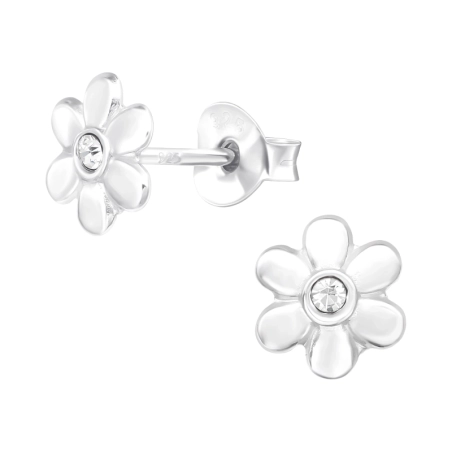 Eine Blume Ohrstecker mit Steinen Schmuck | All4silver