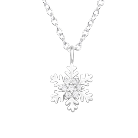 Schneeflocke mit Zirkonen Weihnachtsschmuck Schmuck | All4silver