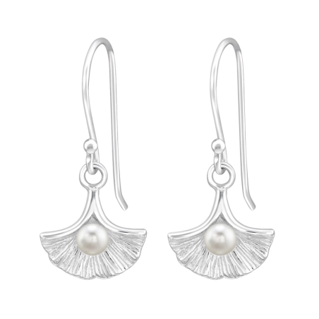 Eine Muschel mit einer Perle im Inneren Ohrringe mit Perlen Schmuck | All4silver