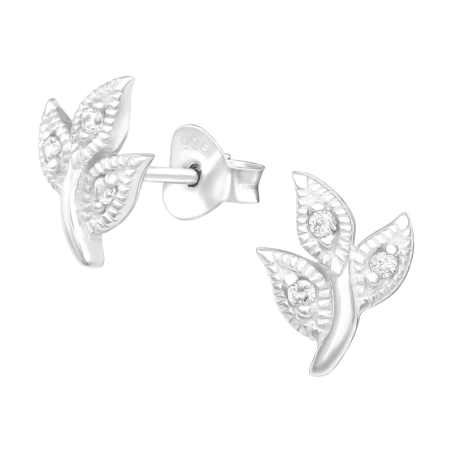 Briefe Ohrstecker mit Zirkonia Steinen Schmuck | All4silver