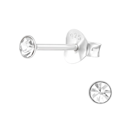 Rund 3mm Basic Ohrstecker Schmuck | All4silver