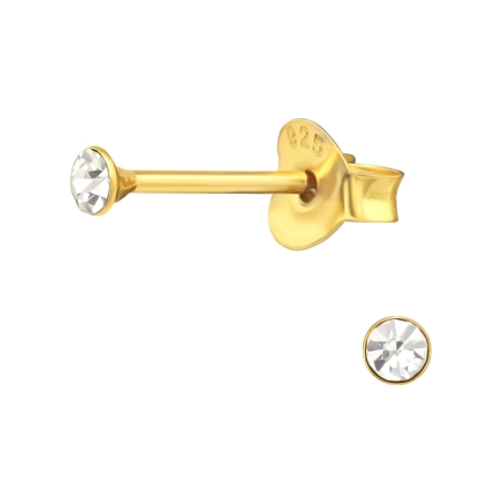 Vergoldet rund 2,5 mm Basic Ohrstecker Schmuck | All4silver