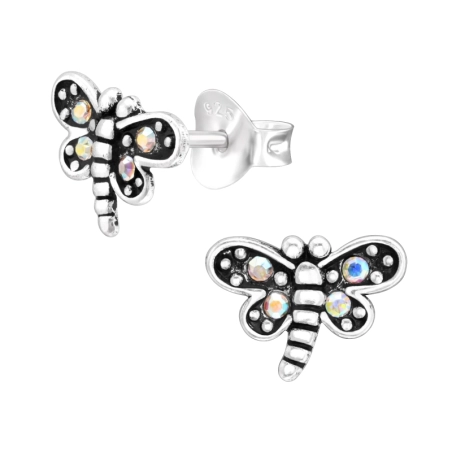 Libelle Ohrstecker mit Steinen Schmuck | All4silver