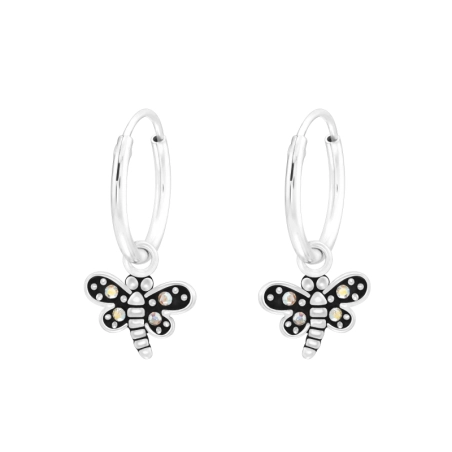 Hängende Libelle Creolen Ohrringe Schmuck | All4silver