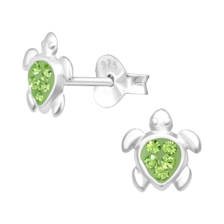 Schildkröte Ohrstecker mit Steinen Schmuck | All4silver