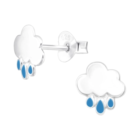 Regenwolke - Bunte Ohrstecker aus 925er Sterlingsilber