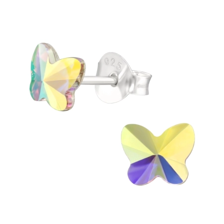 Schmetterling - Silber 925 Kristall Ohrstecker