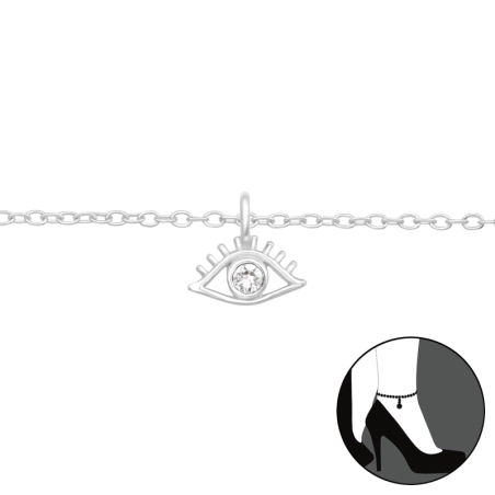 Auge des Bösen - Schmuck Silber 925 Fußkettchen