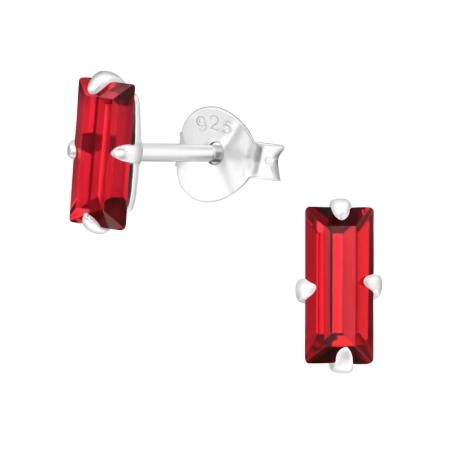 Rechteck - Silber 925 LaCrystale Ohrstecker