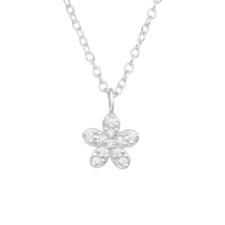 Blume - Schmuck Silber 925 Halsketten mit Steinen