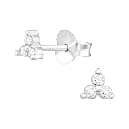 Blume - Schmuck Ohrstecker aus Silber 925 mit Zirkon