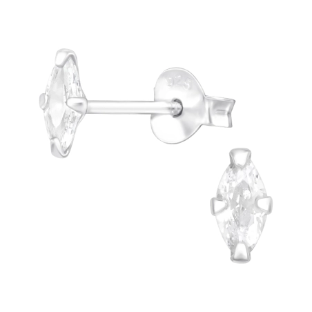Marquise - Schmuck Ohrstecker aus Silber 925 mit Zirkon