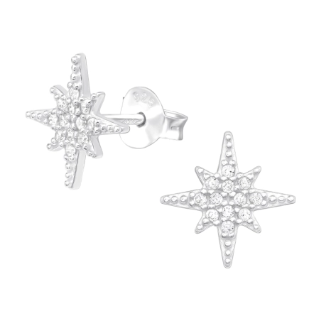 Northern Star - Schmuck Ohrstecker aus Silber 925 mit Zirkon