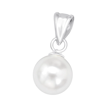 Perle 8mm - Schmuck Silber 925 Anhänger mit Zirkon