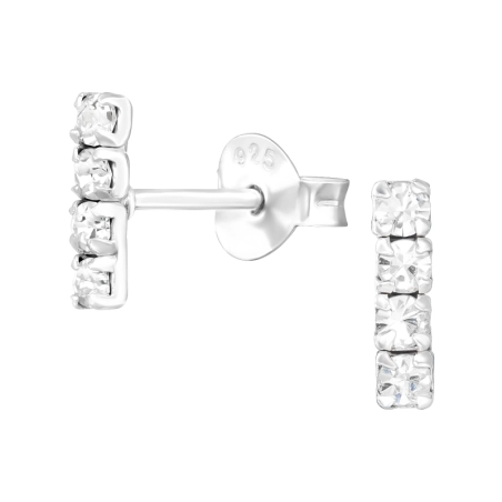 Schlägel mit Kristall - Schmuck Silber 925 Kristall Ohrstecker