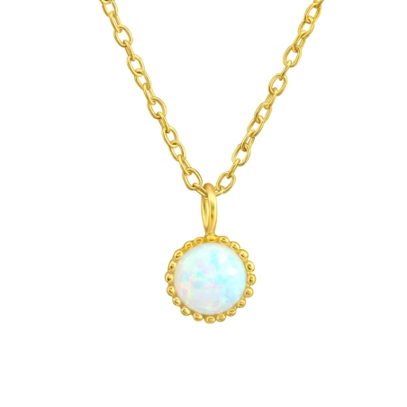 Vergoldeter Ring mit Opal - Halsketten aus 925er Sterlingsilber mit Steinen