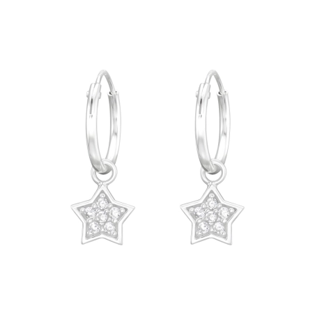 Hängender Stern - Schmuck Silber 925 Kreise Ohrringe