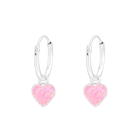 Hängendes Herz - 925 Sterling Silber Babyringe mit hängenden Teilen