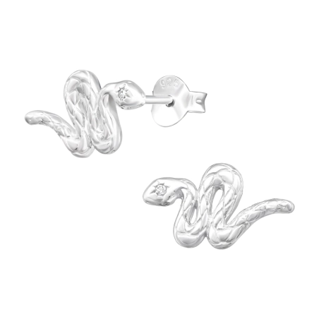 Schlange mit Zirkon - Schmuck Silber 925 Puzet Ohrringe mit Zirkon