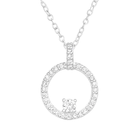 Kreis - Silber 925 Halsketten mit Steinen