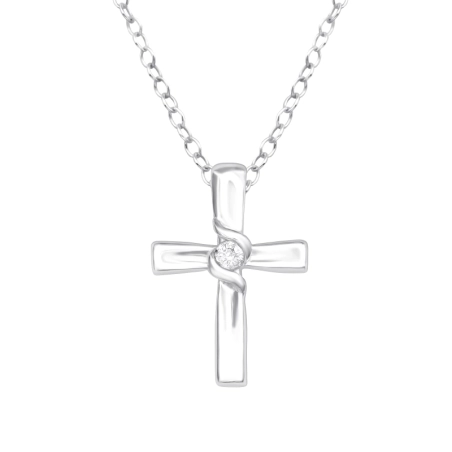 Kreuz - Silber 925 Halsketten mit Steinen