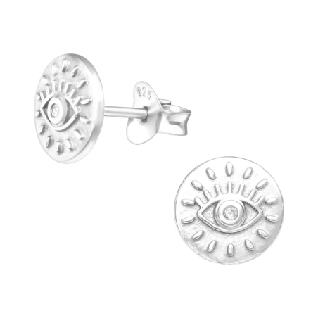 Devil's Eye - Ohrstecker aus 925er Sterlingsilber mit Zirkon
