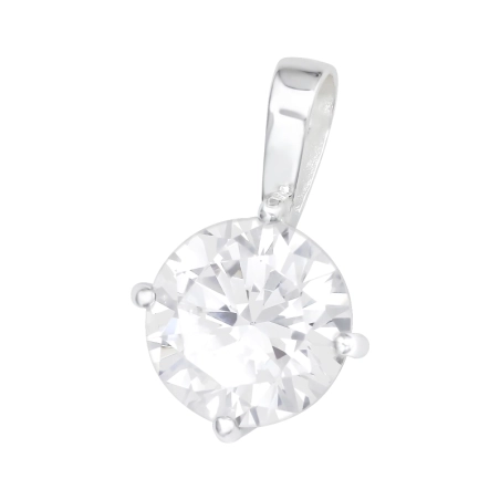 Runder Zirkon - Anhänger aus Sterlingsilber 925 mit Zirkon