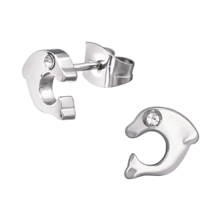 Delphin Stahl-Ohrstecker Schmuck | All4silver