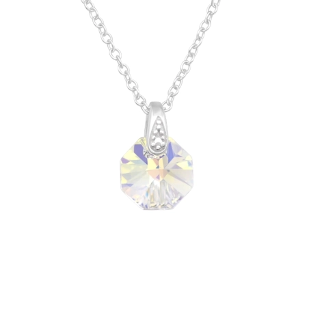 Achteck mit echten europäischen Kristallen - Sterling Silber 925 Lacrystale Halsketten
