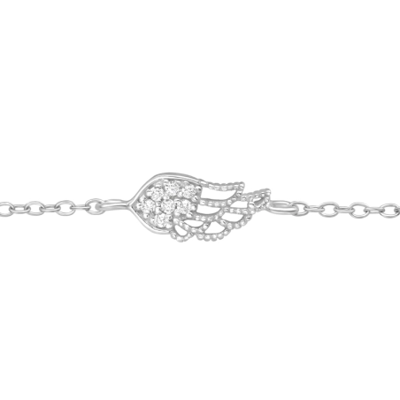 Flügel mit Zirkonen - Schmuck Silber 925 Armbänder mit Kette