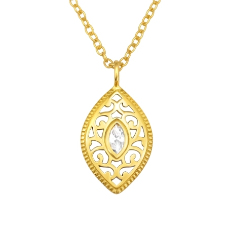 Antik vergoldet - Schmuck Silber 925 Halsketten mit Steinen