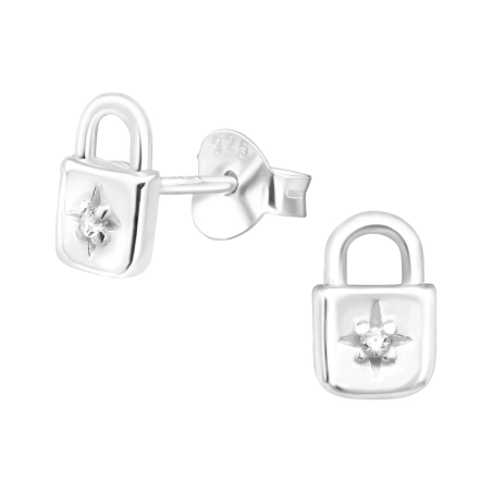 Verschluss mit Zirkon - Schmuck Ohrstecker aus Silber 925 mit Zirkon