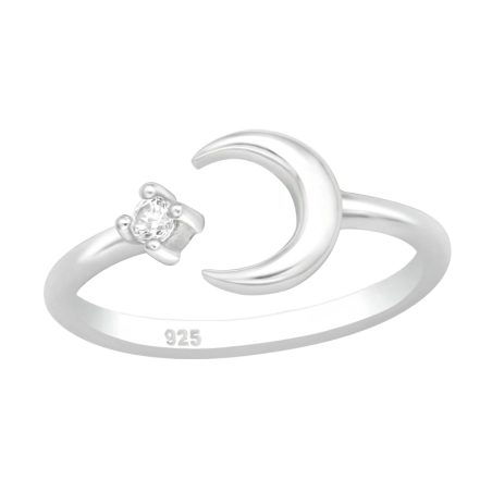 Mond und Zirkon - Schmuck Silber 925 Ringe am Bein