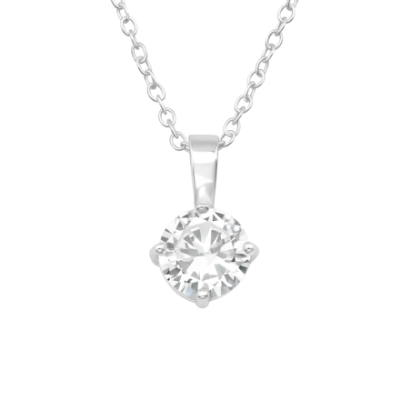 Rund - Schmuck Silber 925 Halsketten mit Steinen