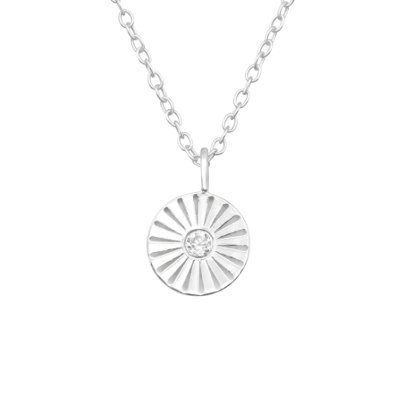 Rund - Schmuck Silber 925 Halsketten mit Steinen