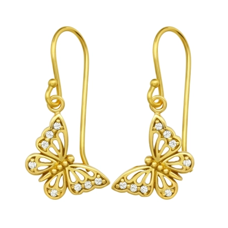Schmetterling Ohrringe mit Zirkonia Steinen Schmuck | All4silver