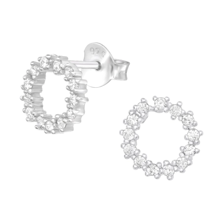 Kranz mit Steinen - Schmuck Silber 925 Puzet Ohrringe mit Zirkon