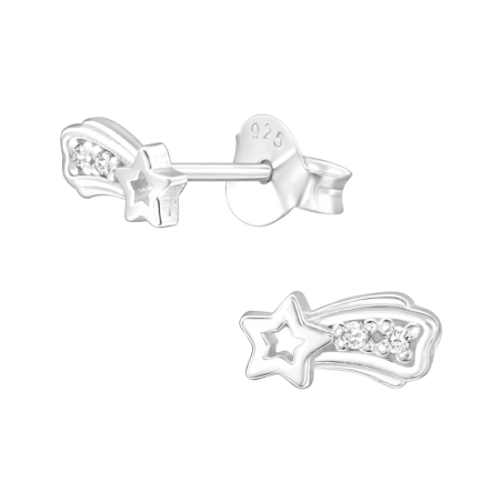 Komet - Schmuck Ohrstecker aus Silber 925 mit Zirkon
