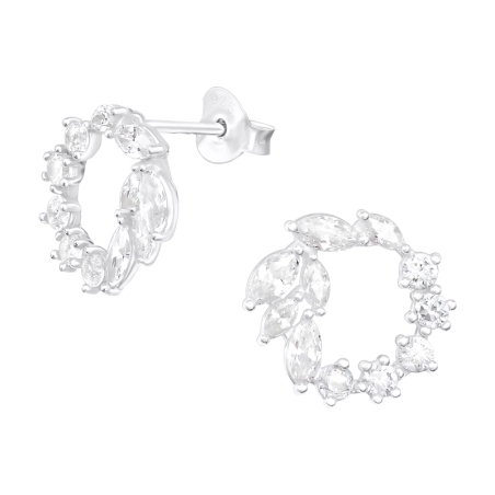 Ligotous Kranz - Schmuck Silber 925 Puzet Ohrringe mit Zirkon