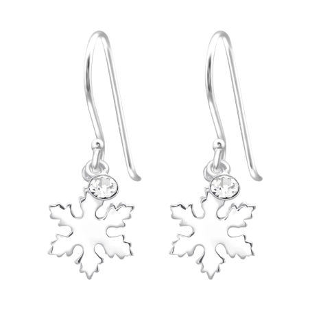 Schneeflocke Ohrringe mit Kristall Schmuck | All4silver
