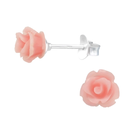 Rose - Silber 925 Farbige Ohrstecker