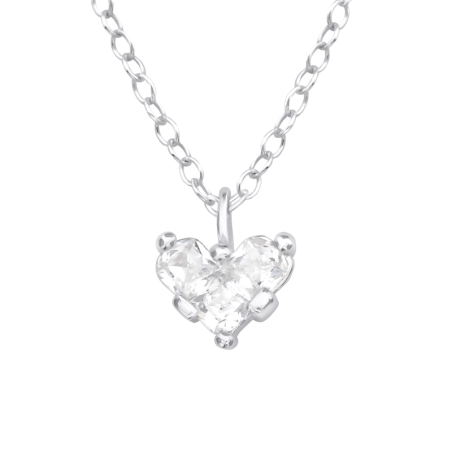 Herz - Halsketten aus Sterlingsilber 925 mit Steinen
