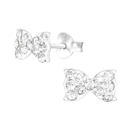 Schleife - Schmuck Ohrstecker aus Silber 925 mit Kristall