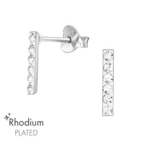 Dekoriert - Schmuck Silber 925 Kristall Ohrstecker