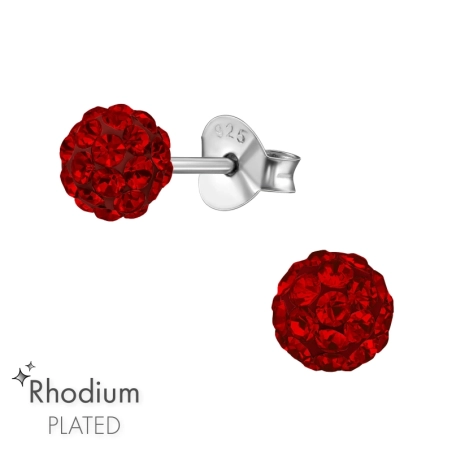 Ball Ohrstecker mit Kristall Schmuck | All4silver