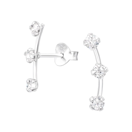 Verziert - Schmuck Ohrstecker aus Silber 925 mit Zirkonia