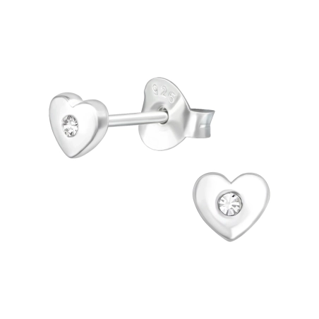 Herz - Schmuck Silber 925 Kristall Ohrstecker