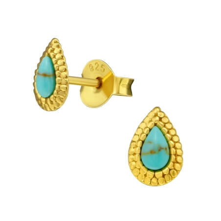 Birne Ohrstecker mit Halbedelsteinen Schmuck | All4silver