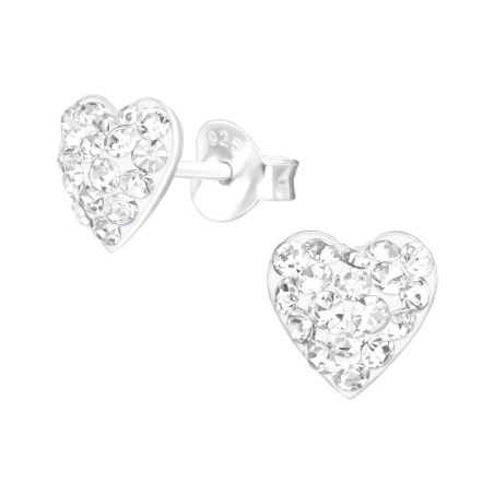 Herz - Schmuck Silber 925 Kristall Puzet Ohrringe